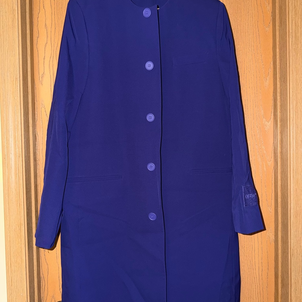 Off-White Deep Purple Wave Dry Wool Skate Coat - Men’s Size 50 (XXL)
